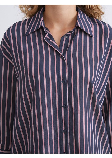 Yeni Sezon Çizgili Oversize Kadın Gömlek Tunik modelleri