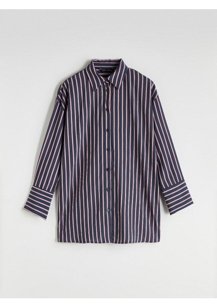 Yeni Sezon Çizgili Oversize Kadın Gömlek Tunik indirimleri