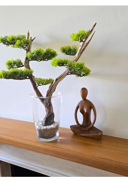 El Yapımı Cam Vazo Bonsai | Gerçek Okaliptus Gövdesi | Doğal Taşlı Masa & Ev Dekoru modelleri