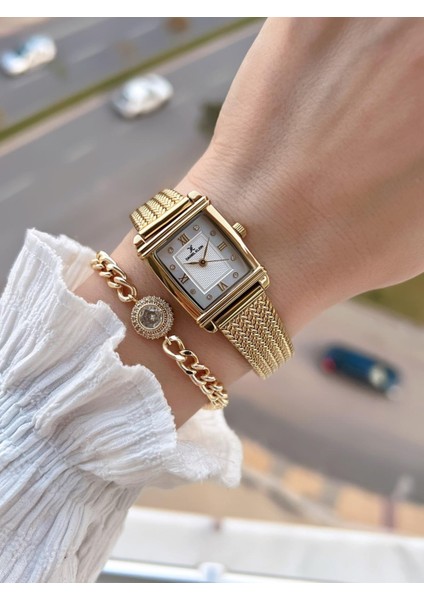 2 Yıl Garantili Hasır Kordon 3 Atm Suya Dayanıklı Kadın Kol Saati+Bileklik F.Z.10970.2 fiyatları