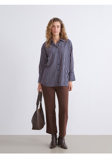 Yeni Sezon Çizgili Oversize Kadın Gömlek Tunik fiyatları