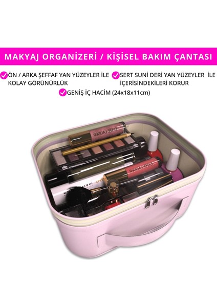 Makyaj Çantası – Kişisel Bakım Kozmetik Seyahat Düzenleyici, Aksesuar Takı Organizer