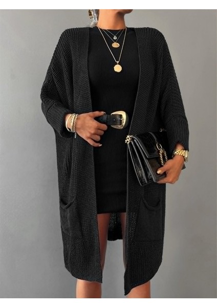 Buğrahayalin Kadın Oversize Kalıp Cep Detay Salaş Triko Hırka fırsatları