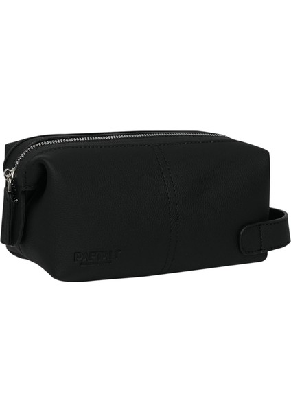 Paftalı Dopp Kit, Kişisel Bakım ve Seyahat Çantası, 20X10X10 Cm, Kahverengi, Bej, Siyah (Siyah)