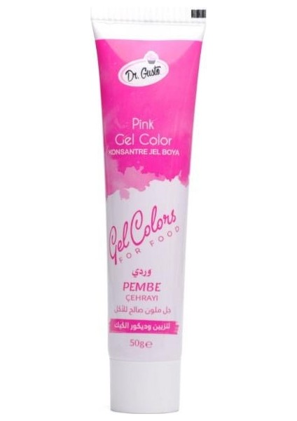 Dr Gusto Tüp Jel Gıda Boyası Pembe - 50 gr