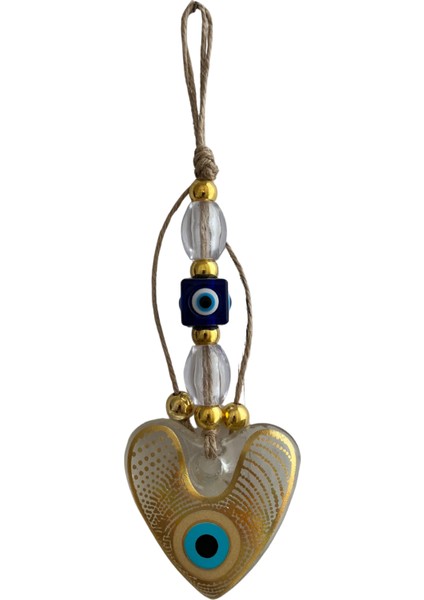 Kalp Nazar Boncuğu Duvar Süsü – Küçük Boy - Altın Detaylı - Ev & Ofis Dekor – Zarif Özel Hediye fiyatları