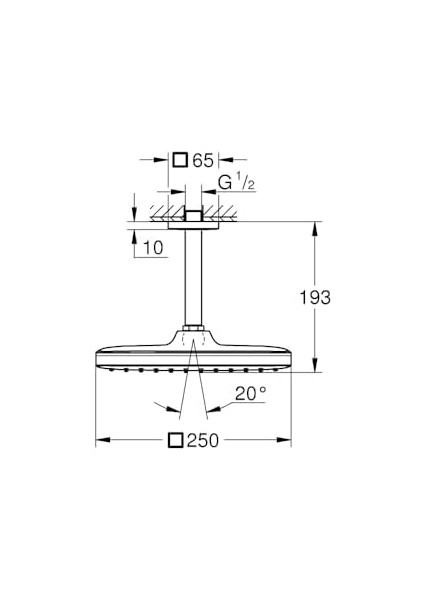 250 Cube Tepe Duşu Set 142 Mm, Tek Akışlı Mat Siyah - 266882430 fiyatları