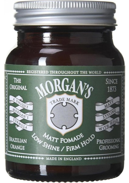 Morgan&apos;s Low Shine Matt Pomade -Sert Tutuş, Mat Saç Şekillendirici Pomad (Green Label) 100 gr
