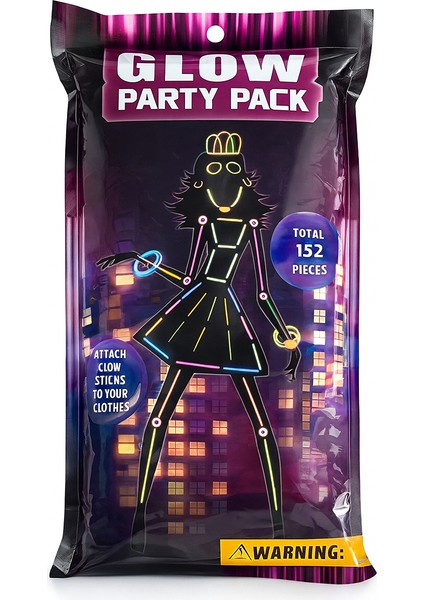 Glow Party Pack 152 Parça Işıklı Parti Seti – Glow Stick Bileklik, Taç, Gözlük, Aksesuar Kit modelleri