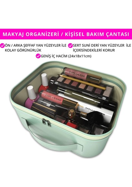 Makyaj Çantası – Kişisel Bakım Kozmetik Seyahat Düzenleyici, Aksesuar Takı Organizer