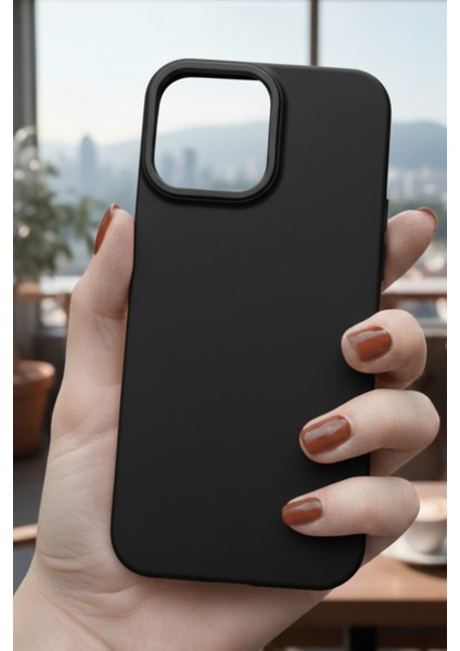 Iphone 13 Pro Max Uyumlu Kılıf Siyah Renk Darbe Emici Yumuşak Silikon Kapak