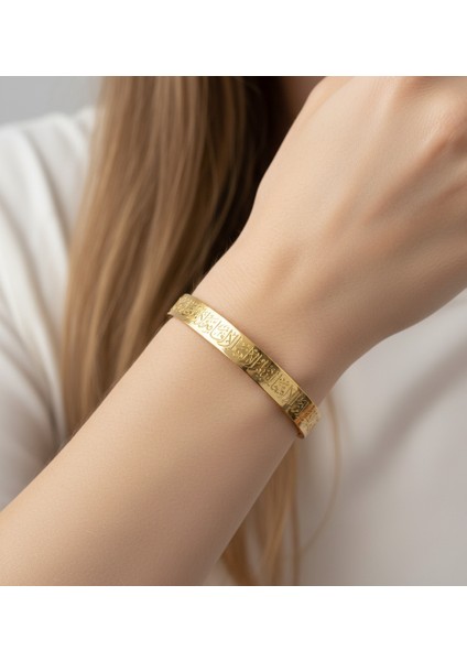 Ayet-El Kürsi Yazılı Nazardan Koruyan Paslanmaz Çelik Bileklik fırsatları