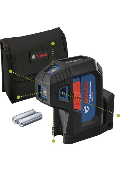 Professional Measurement Measurement 5 Noktalı Gpl 5 G (Yeşil, Çalışma Alanı: 30 M&apos;ye Kadar, Çanta)