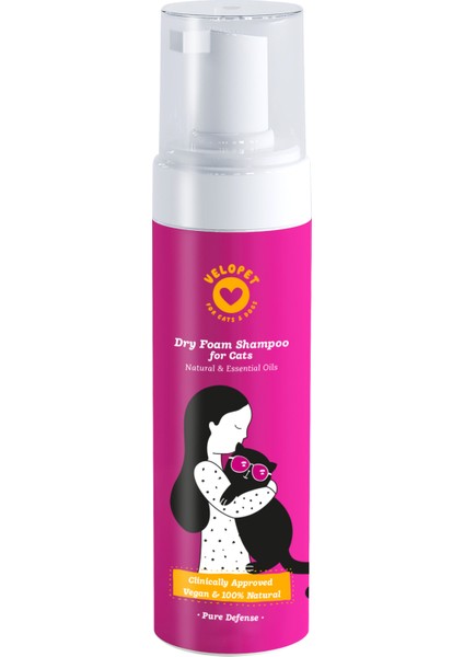 Kediler Için Kuru Köpük Şampuan 200 ml