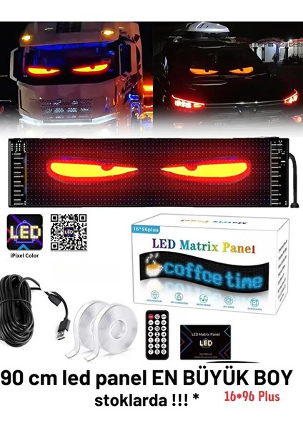 Esnek Katlanabilir Panel LED Cama Yapışır Uygulama Ile Kontrol Dijital Tabela Kayar 90CM 16X64 LED