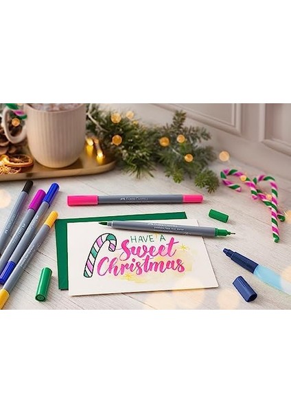 Çift Uç Markör 18’li, Yüksek Pigmentli, Kalıcı ve Canlı Renkler, Fırça Ve, Çevre Dostu fiyatları