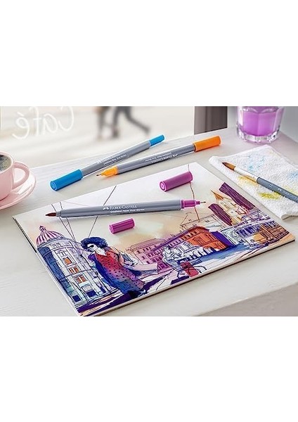 Çift Uç Markör 18’li, Yüksek Pigmentli, Kalıcı ve Canlı Renkler, Fırça Ve, Çevre Dostu modelleri