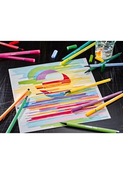 Pen 68 Arty - Keçe Uçlu - 24&apos;lü Paket - Çeşitli Renkler modelleri