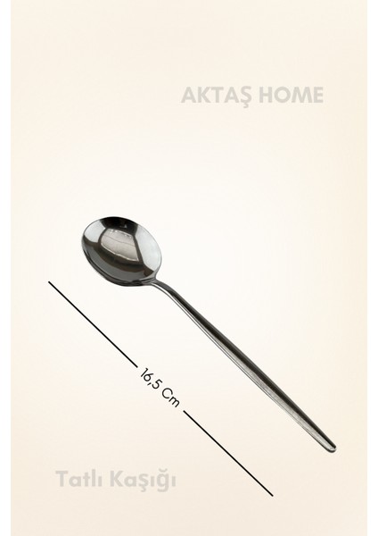 Round Yeni Nesil 6'lı Tatlı Kaşığı Paslanmaz Çelik modelleri