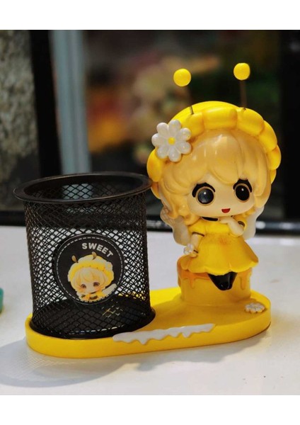 Altın Arı Prenses Metal Süs Kalem Sepeti