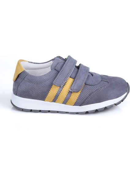 Hakiki Deri Spor Ayakkabı 600 P.e. Gri-Sarı - 28