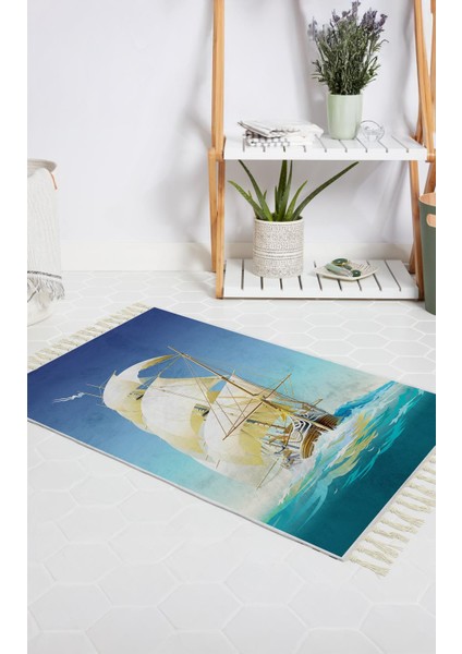 Banyo Halısı Dijital Baskılı Banyo Paspası 50X80 Polyester Kaymaz Tabanlı Duş Paspası Ship
