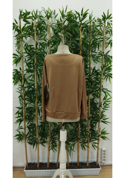 Kadın Uzun Kollu Bisiklet Yaka Desenli Viskon Iki Iplik Bluz indirimleri