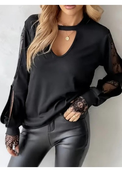 Kadın Uzun Kollu Damla Detaylı Viskon Iki Iplik Bluz fiyatları