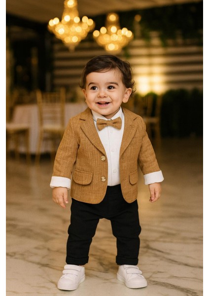 Erkek Bebek Zıbınlı Ceketli 4'lü Takım