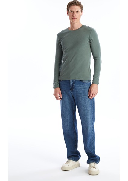 Yeni Sezon Bisiklet Yaka Uzun Kollu Penye Erkek Tişört modelleri