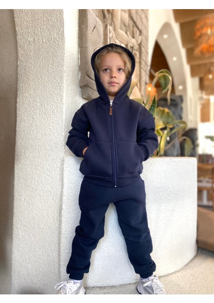 Erkek / Kız Çocuk Fermuarlı Sweatshirt Kangru Cepli Kapşonlu 3 Iplik Şardonlu fiyatları