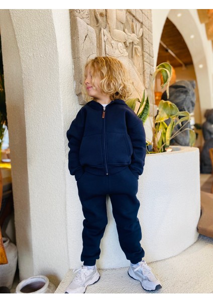 Erkek / Kız Çocuk Fermuarlı Sweatshirt Kangru Cepli Kapşonlu 3 Iplik Şardonlu fiyatları