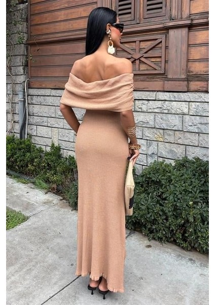 Eteği Gül Detay Madonna Yaka Elbise 2863 fırsatları