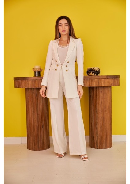 Ekru Blazer Düğmeli Ceket fırsatları