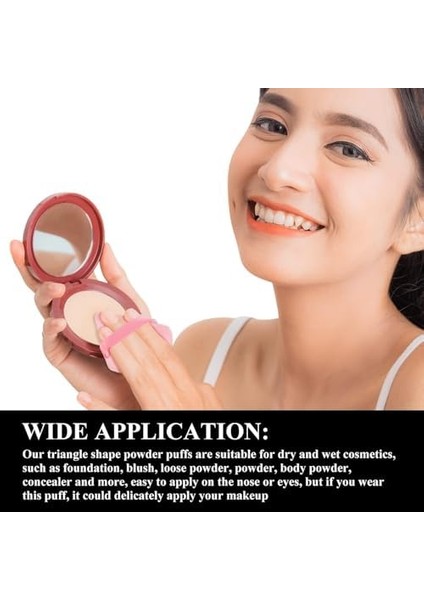 Xspring Pudra Pufu, 12 Parça Üçgen Makyaj Pufu, Kurdele Bantlı Yumuşak Fondöten Süngeri, Mineral Pudra Için Islak ve Kuru Kullanım, Loose Pudra ve Vücut Için Makyaj Aracı (Siyah, Beyaz, Pembe) modelleri