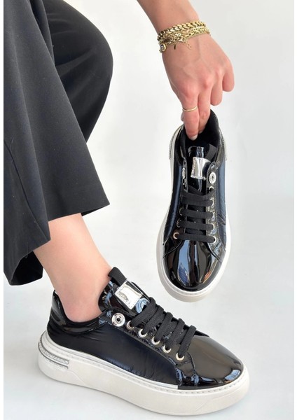 Nrzsnt Hley Siyah Rugan Paraşüt Detaylı Bağcıklı Spor Ayakkabı (Numara: 37) modelleri