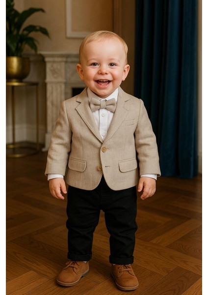 Erkek Bebek Zıbınlı Ceketli 4'lü Takım