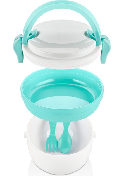 Qlux Beslenme Kabı Bpa Içermez Çatal Kaşıklı Beslenme Kabı Okul Kamp Piknik L-00691 fiyatları