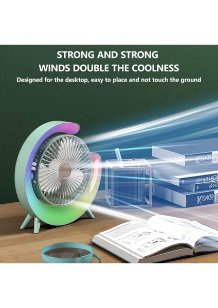 Masaüstü Fanı Led, 3 Hız, 1800 Mah Pil Kapasitesi, Değiştirilebilir Işık, Ev ve Ofis fırsatları