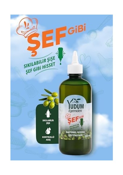 Yudum Egemden Şef Gibi Sızma Zeytinyağı 500 ml Sıkılabilir Pet Sişe modelleri