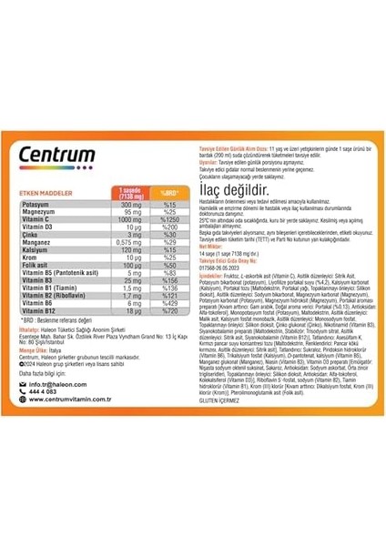 Centrum Immunity Vitamin C Efervesan Toz Saşe, 14&apos;lü