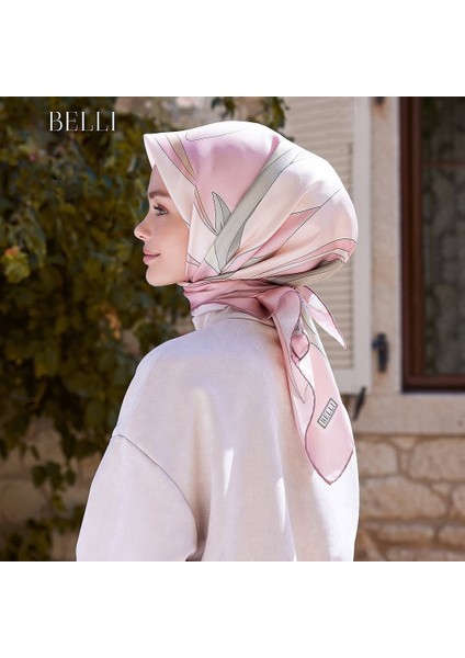 Twill Ipek Eşarp Pudra, Pembe 4035-11