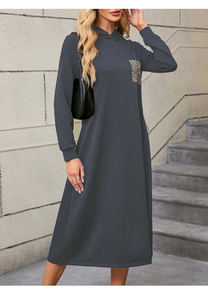 Kadın Uzun Kollu Kapşonlu Cep Detaylı Viskon Iki Iplik Maxi Elbise fiyatları