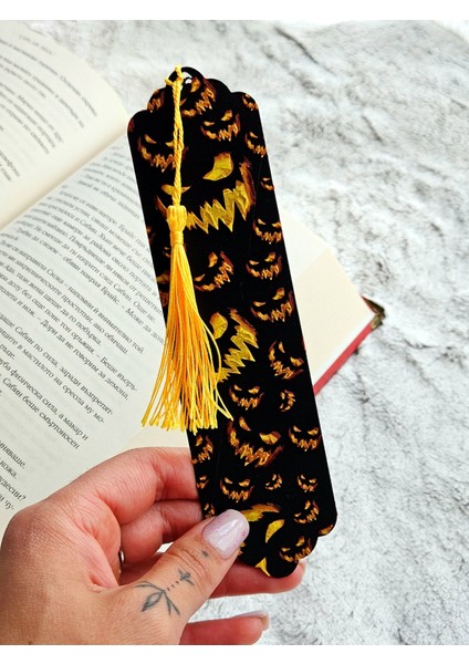 Halloween Balkabağı Kabartmalı Kitap Ayracı