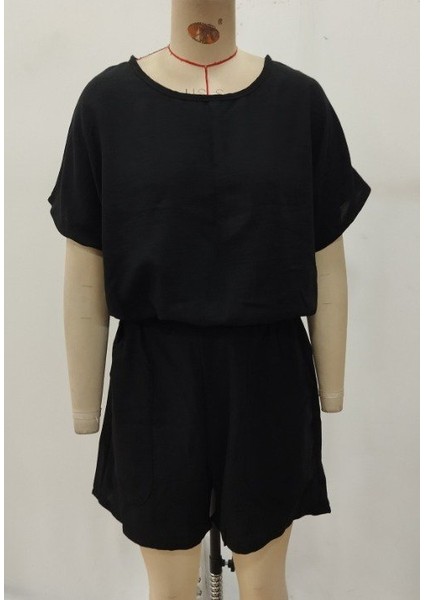 Kadın Kısa Kollu Yuvarlak Yakalı Ithal Keten Bluz ve Short Ikili Takım fırsatları