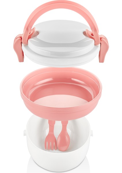 Qlux Beslenme Kabı Bpa Içermez Çatal Kaşıklı Beslenme Kabı Okul Kamp Piknik L-00691 fiyatları