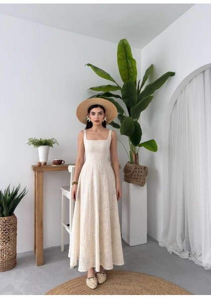 Cuper Çiçek Detaylı Elbise