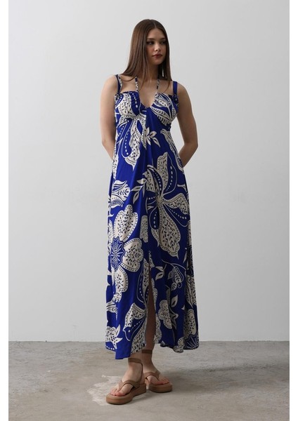 Askılı Viscon Elbise - Saks modelleri