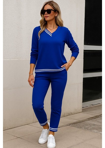 Kadın Uzun Kollu Ribana Detay Viskon Iki Iplik Ikili Takım