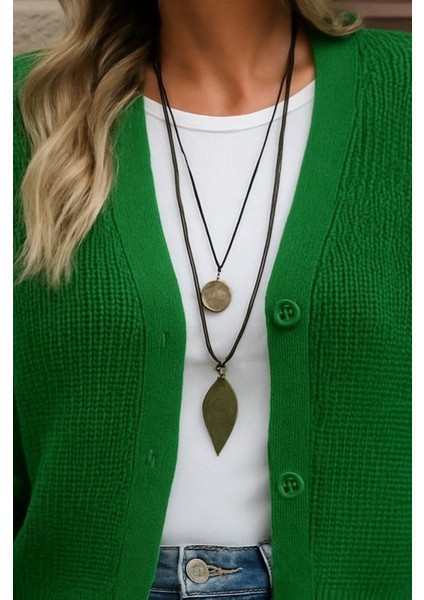 Kadın Uzun Kollu Düğme Detay Triko Hırka indirimleri